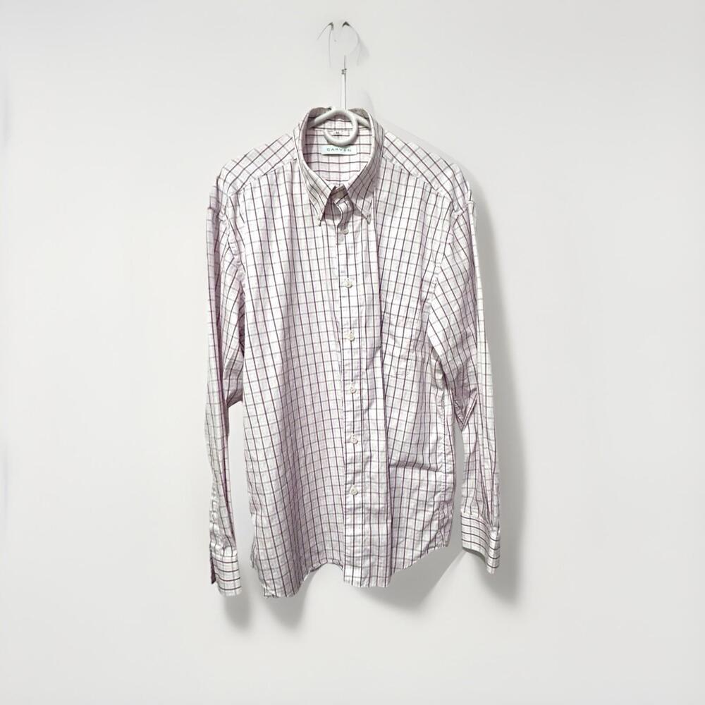 Carven Men Button-Down Shirt Plaid Check Long Sleeve EU 52